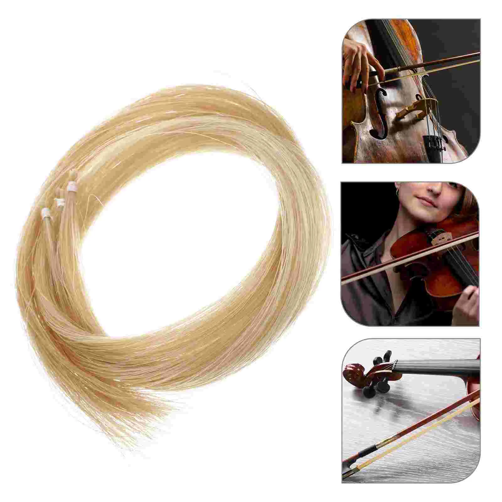 

3 Hanks Bow Horse Tail Hair Instrument Accessories Viola & Crafts Supplies Replace Violin Horsetail Accesories