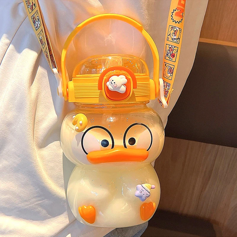 Симпатичная бутылка для воды девочек Л пластиковый стакан с соломинкой