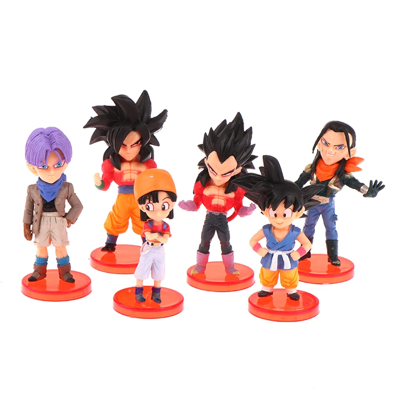 

6pcs Dragon Ball Z DBZ Anime Saiyan Vegeta Broly Frieza Freeza Son Goku PVC Action Figure Cartoon Model Toy
