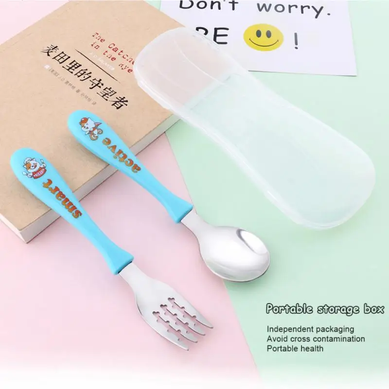 Набор посуды детский из нержавеющей стали портативный набор ложки и вилки с