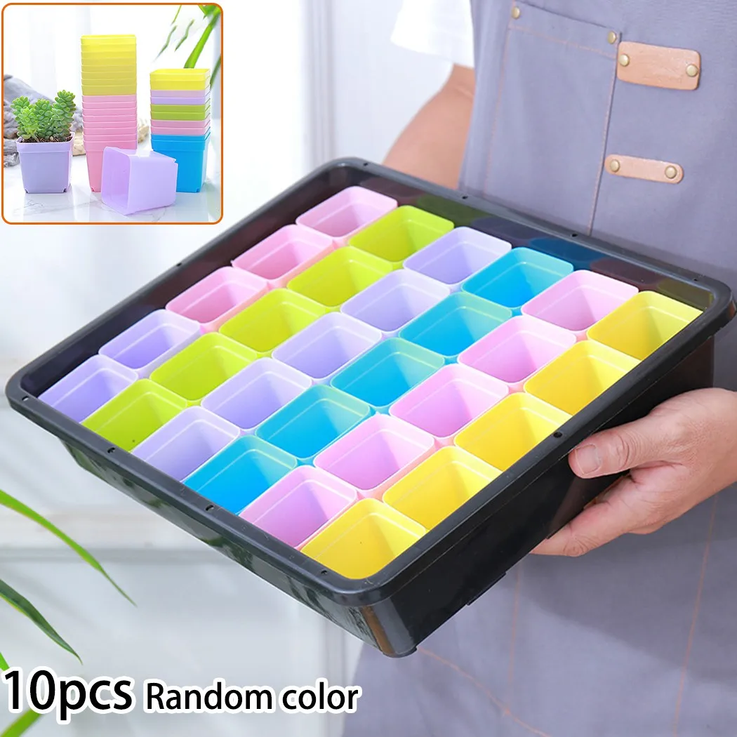 10 шт. мини-бассейн квадратный цветочный горшок подносы для сочных растений