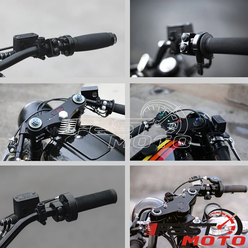 Фото Кнопочный переключатель на руль, 1 и 7/8 дюйма, для BMW, Yamaha, Kawasaki, Honda XS650, CB750, CX500, CB350, XSR, Cafe Racer №5