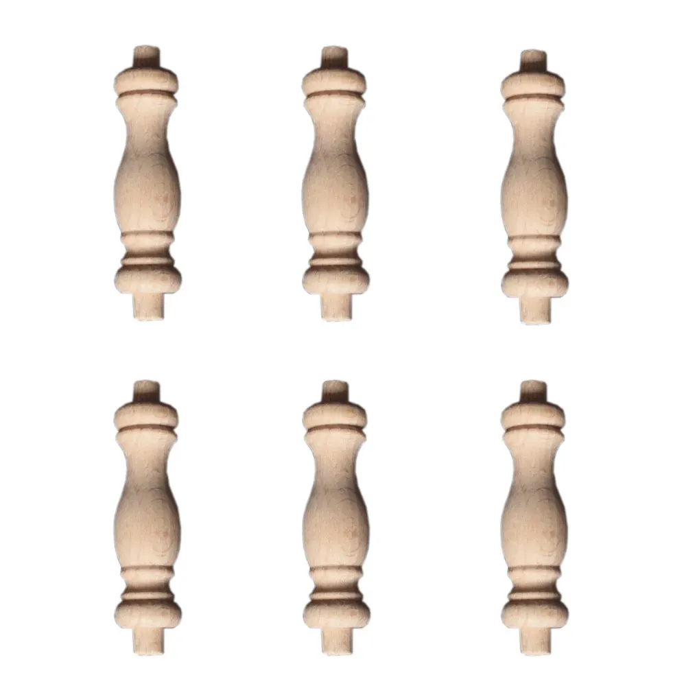 

6PCS Corridor Bridge Column Wood Fence Beads Small Applique Vintage Home Decor Wedding Garden Decoration Accessories Craft