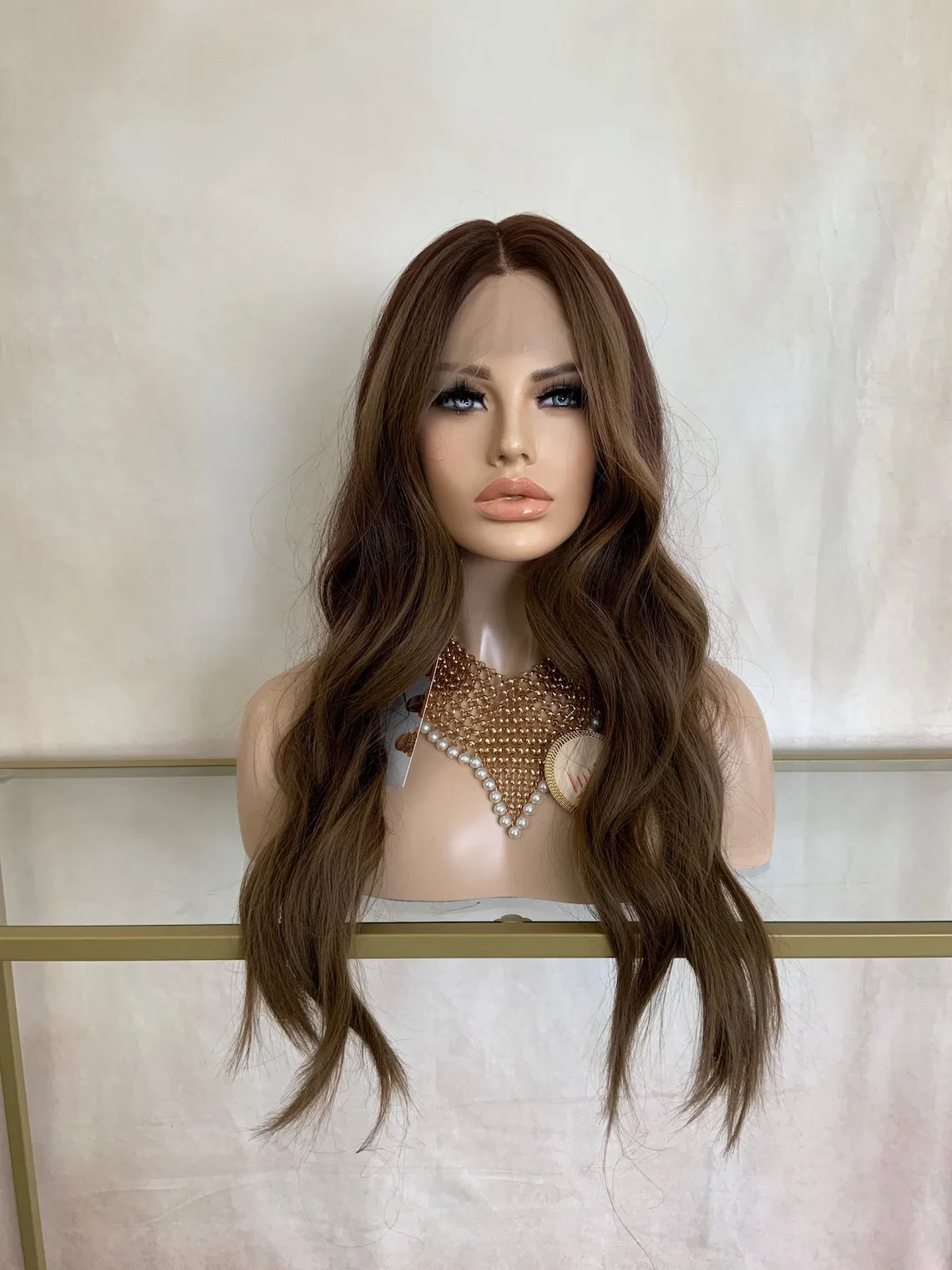 Длинный хайлайтер Омбре Коричневые Мягкие 28-дюймовые волнистые 5x5 шелковые