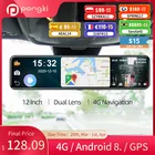 Автомобильное зеркало заднего вида D90, 12 дюймов, 4G android, GPS, 4 Гб + 32 ГБ