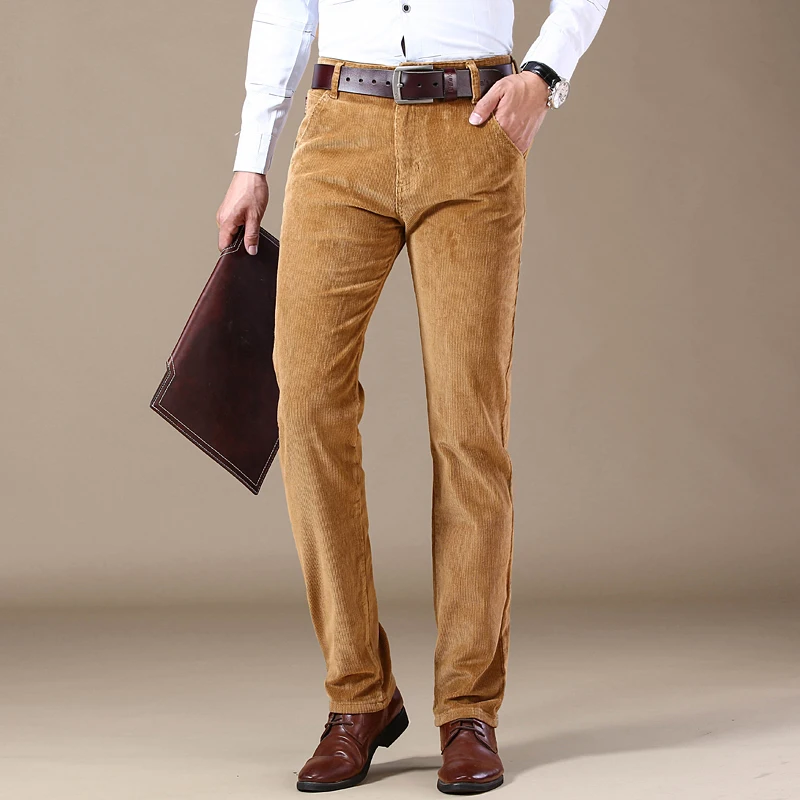 

Autumn Winter Men Corduroy Casual Pants Fashion Male Clothes 7 Colors Vintage Wild Business Pants Man Stretch Straight Trousers