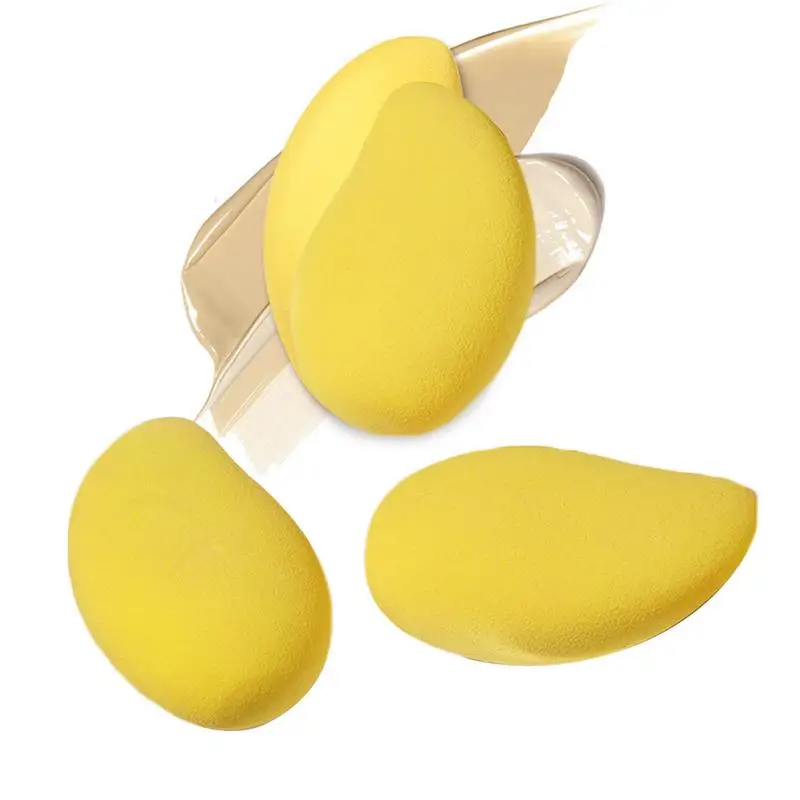 Makeup Sponge 3 Pieces Mango Beauty Sponges Egg Shaped Blend