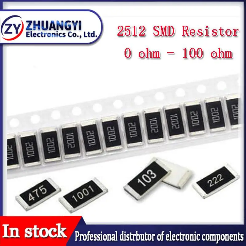 

50Pcs 2512 SMD chip fixed resistor 1% 1W 0.1R 0.01R 0.05R 0.001R 0.33R 1R 0R 10R 100R 2W 0.001 0.01 0.1 0.33 0.05 1 0 10 100 ohm