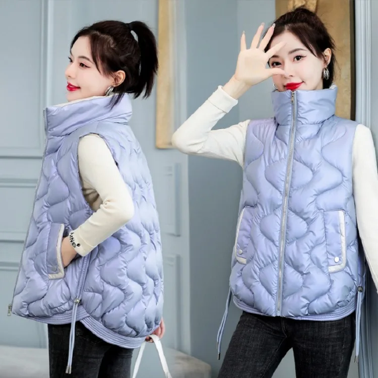 

Новинка, яркий цвет, короткий теплый Свободный жилет со стоячим воротником, Женская легкая куртка без рукавов, пальто