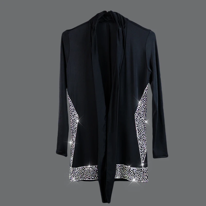 Новые Топы для латиноамериканских танцев, Мужская черная рубашка хорошего качества, Женская Профессиональная рубашка для бальных танцев BL2009