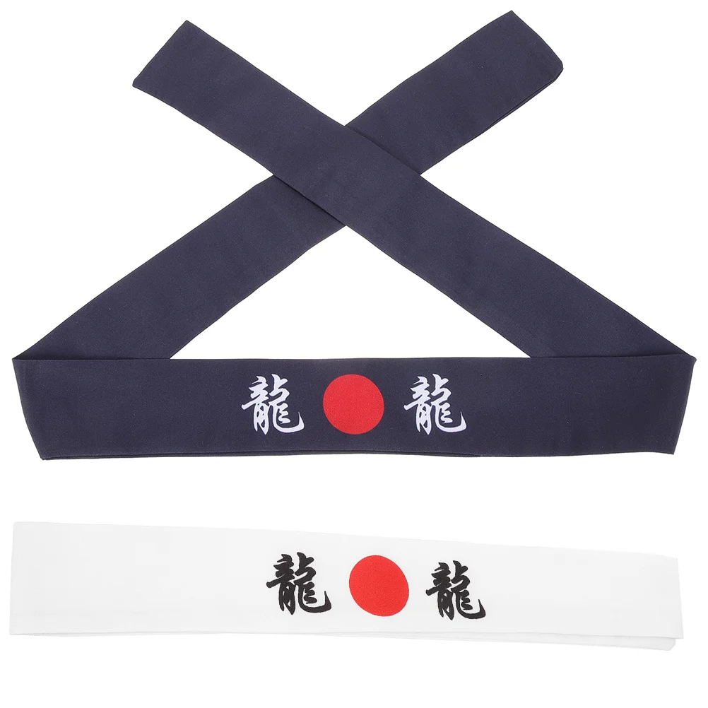 

2 шт. спортивная повязка на голову, Японская спортивная бандана шеф-повара для суши, хлопковая кухонная повязка для студентов