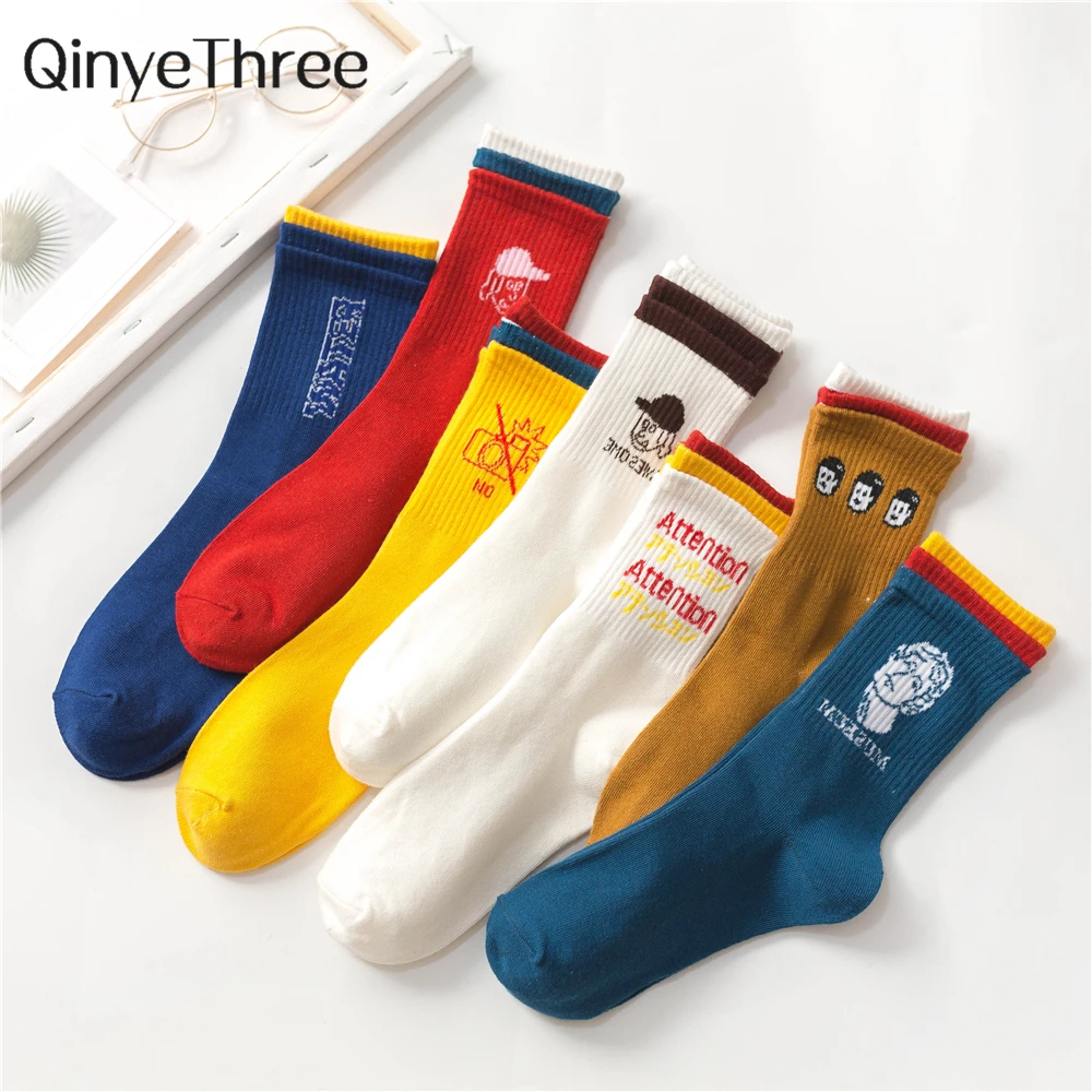 

Fashion Happy Men Cartoon Funny Hip Hop Socks Cotton Skateboard Art Street Dance Casual Business Socks Lovers Christmas Gift