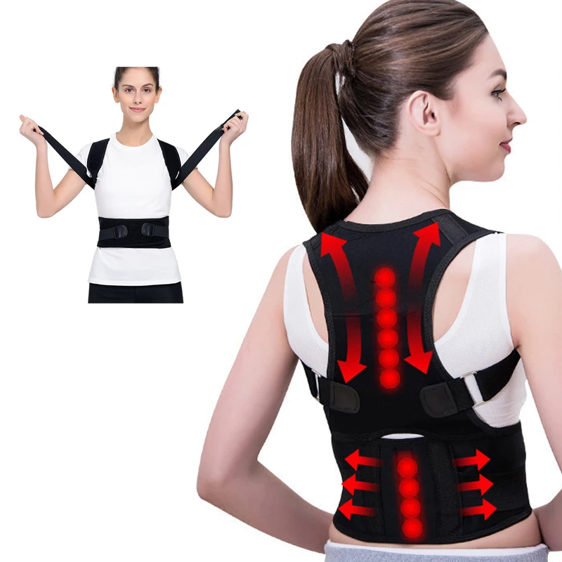 

Magnetic Orthopedic Posture Corrector Scoliosis Magnet Humpback Girdle Back Brace Spine Neoprene Pain Support Belt For Man Woman