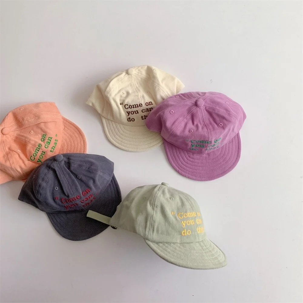 

Spring Autumn Baby Baseball Caps Letter Pattern Children Sun Hat With Soft Brim Fashion Kids Boys Girls Peaked Hats