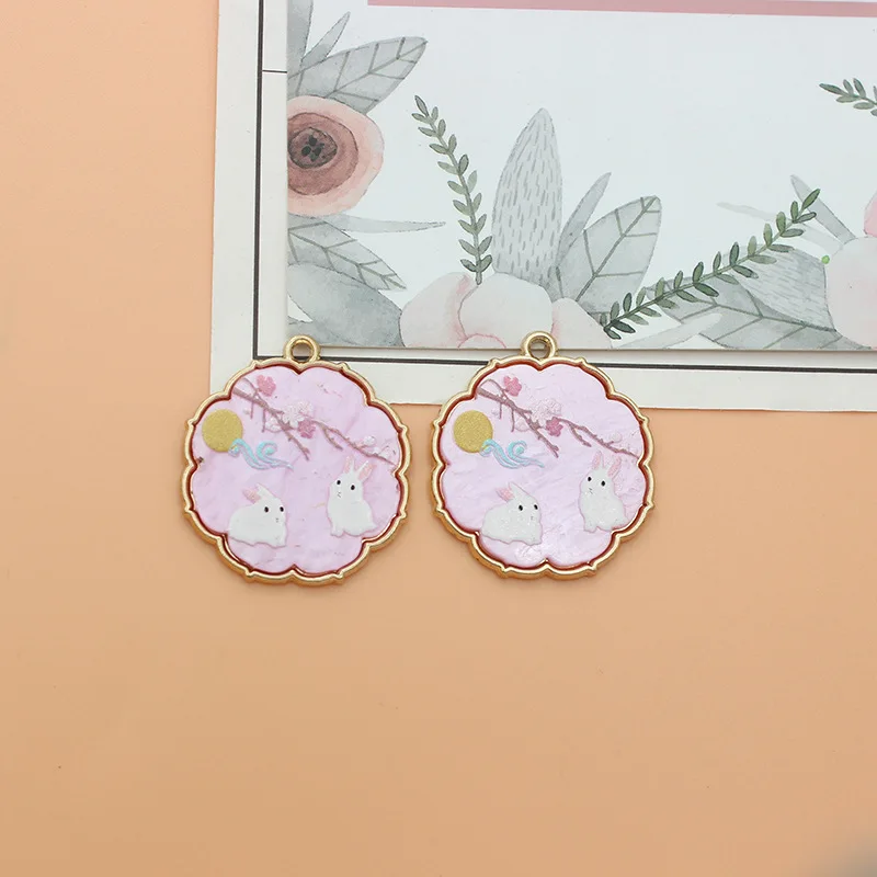 10pcs/Lot Lotus Rabbit Koi Fish Plum Blossom Diy Design for Jewelry Making Earring Bracelet or Necklace Handmade Enamel Charms images - 6