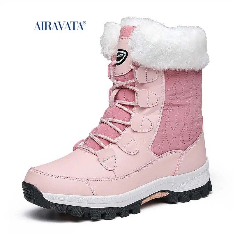 Sneaker Women Winter Boots Keep Warm Mid-Calf Snow Shoes Women Lace-up Comfortable Ladies Sneakers Zapatos Deportivos