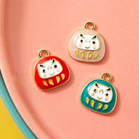 10pcs gold plated enamel japanese toys charm for jewerly making bracelet findings pendant necklace earrings accessories craft