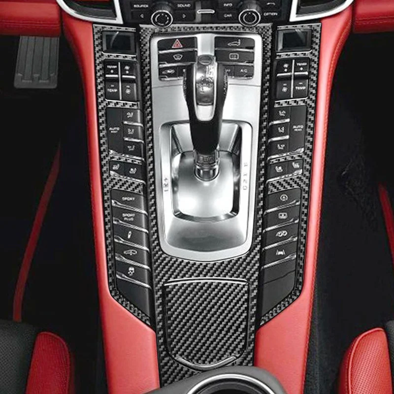 

Carbon Fiber Car Inner Stickers Gear Shift Panel Modification Decorative Cover Trim Strips For Porsche Paramera Car Accessories