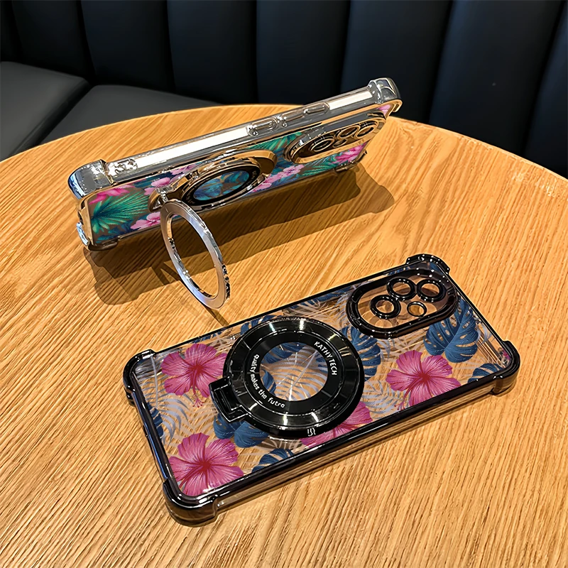 Фото Чехол для телефона OPPO A53 4G A18 A17 A53S A33 A5 A9 2020 A32 A31 A16 A16S A15 A15S с цветочным узором и подставкой, противоударный чехол №2