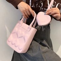 haex new design heart embossing womens bag 2022 trend pu small handbags solid concise crossbody shoulder bags with coin purse