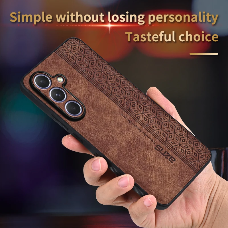 Фото Для Samsung Galaxy S25 Чехол для задней крышки Skin Feel Противоударный матовый кожаный чехол Мягкий чехол для Samsung Galaxy S25 PLus Ultra №1