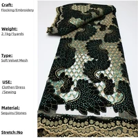 pgc flocking african lace fabric 2022 high quality stones lace dress for women embroidery sequins net french lace fabric ly552