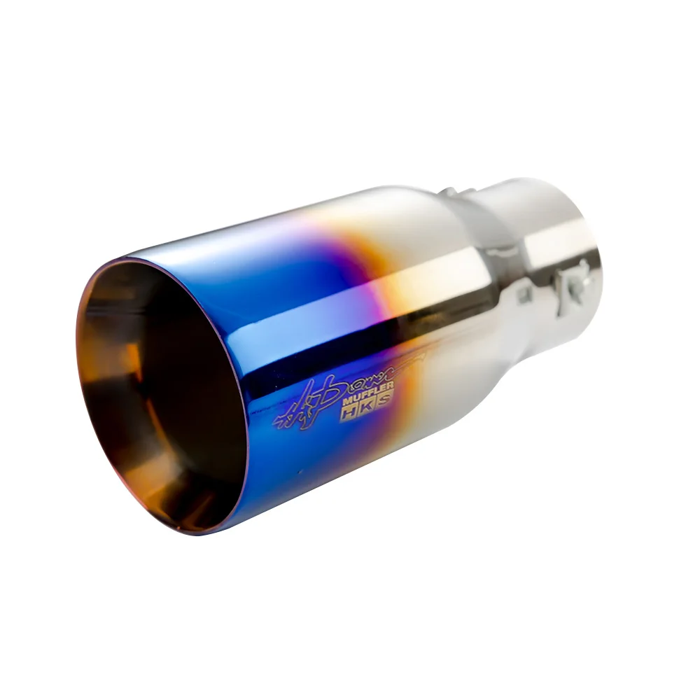 

Fast shipping Car Exhaust End Tip 63mm 76mm Inlet Auto Car Silver Blue Muffler Tail Pipe 89mm 102mm Outlet