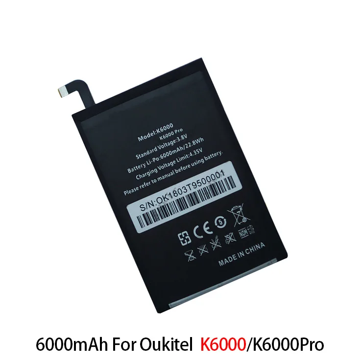 battery For Oukitel K3 K3plus K5 K6 K7 K10 K4000 K5000 K6000 K8000 K10000 Pro plus max High Quality Bateria Li-Polymer Batterie |
