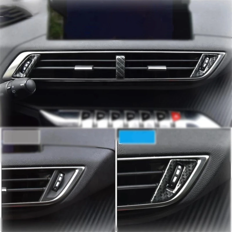 

Для Peugeot 3008 5008 GT 2017 -2020 углеродное волокно Передняя панель центральный кондиционер вентиляционная решетка декорирование