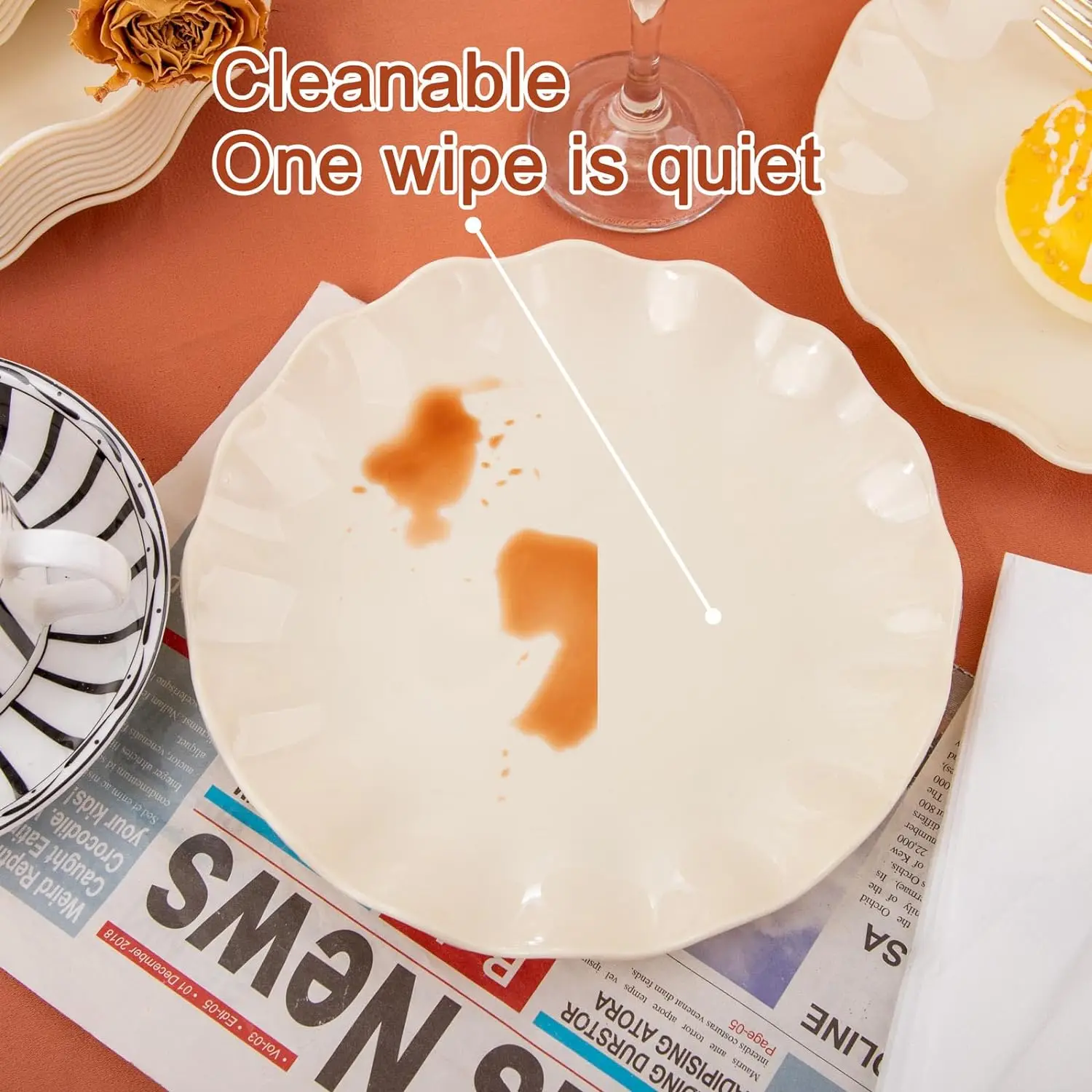 Набор Из 12 Пластиковых Обеденных Тарелок Многоразовые Небьющиеся Тарелки Для