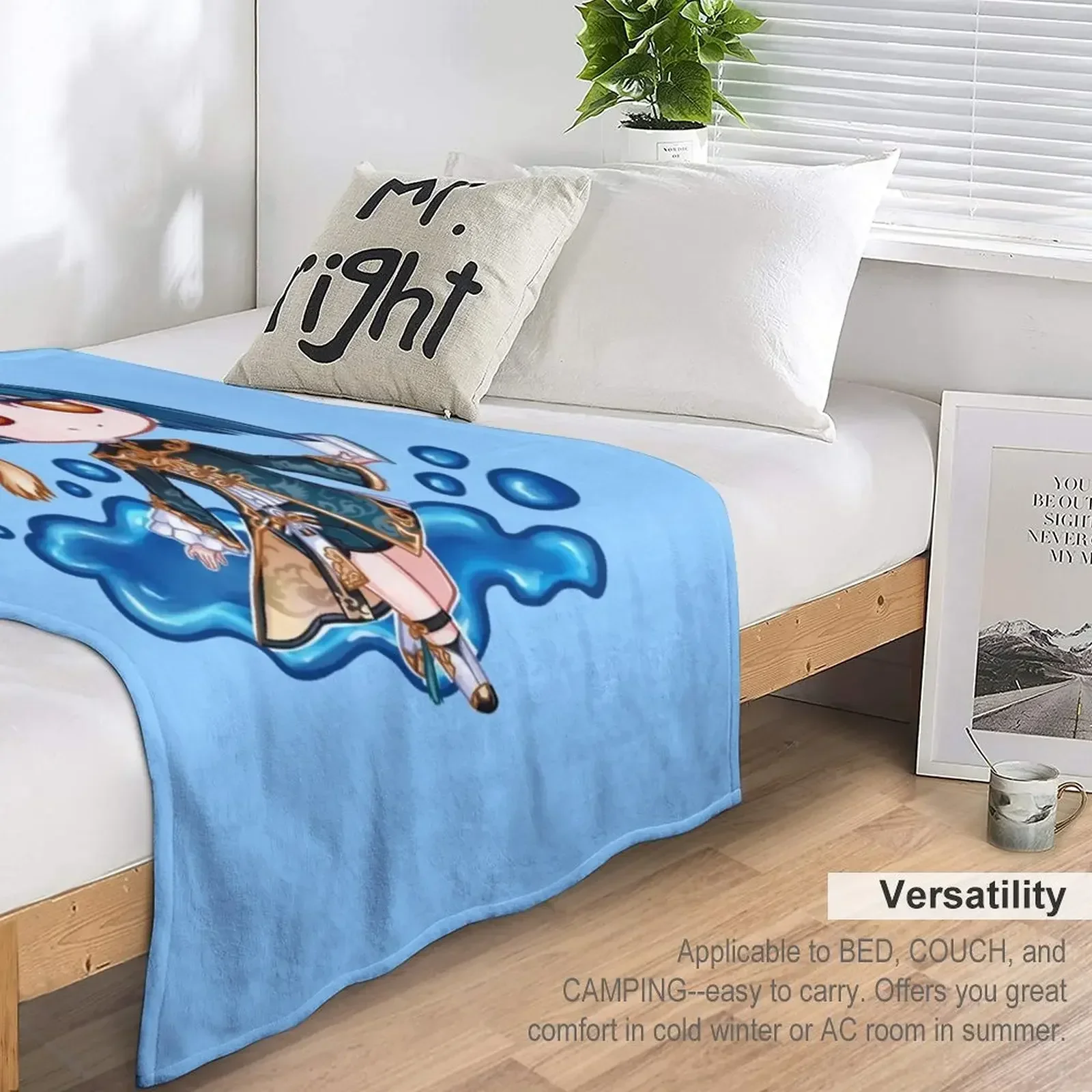 Новое одеяло Xingqiu chibi туристические фланелевые утяжеленные одеяла для пикника