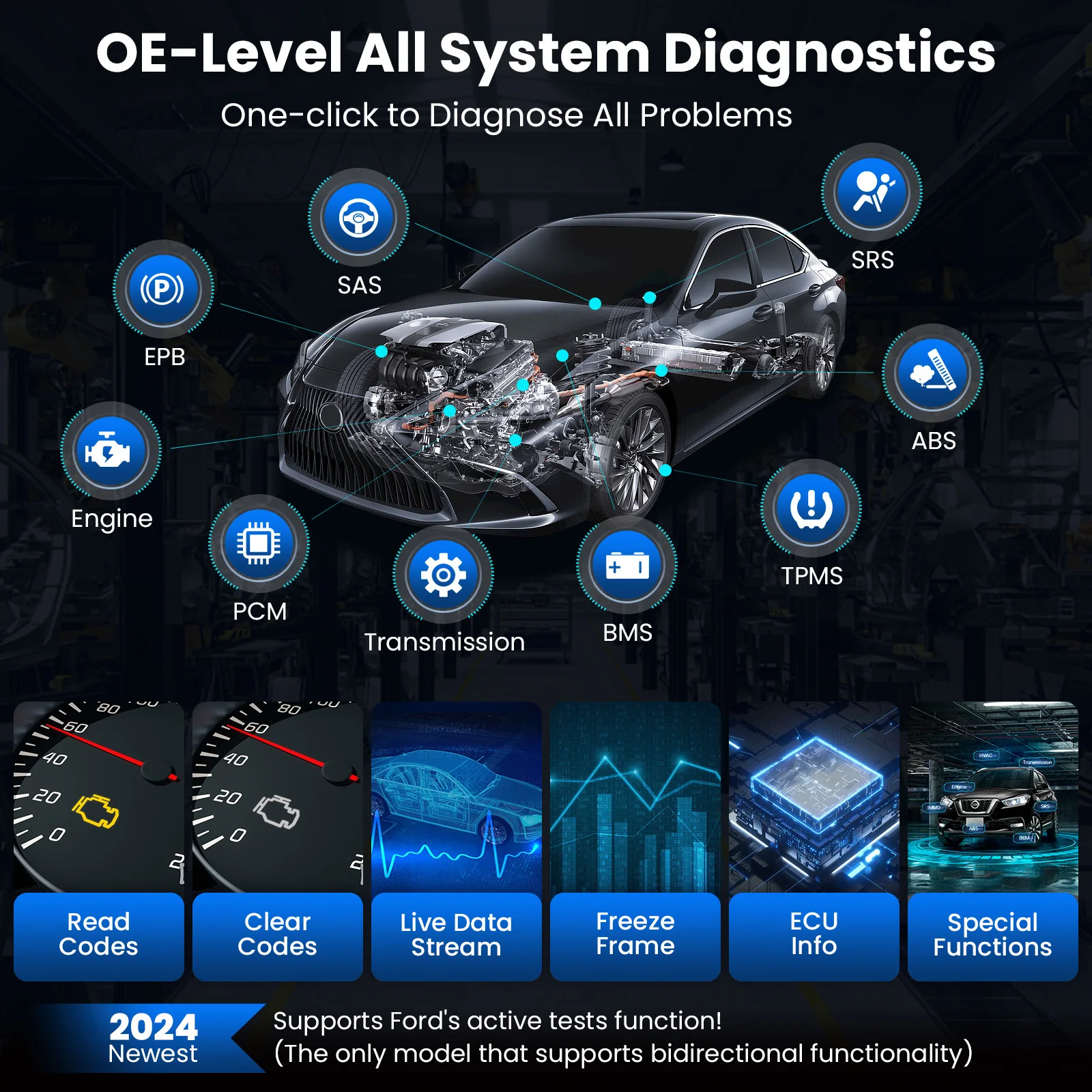 Фото XTOOL InPlus IP608 2026 — полнофункциональный диагностический сканер OBD2 для автомобилей, с возможностью сброса более 30 ошибок по VIN-коду, встроенным CAN FD, а также бесплатными обновлениями и модернизациями для IP5 №3