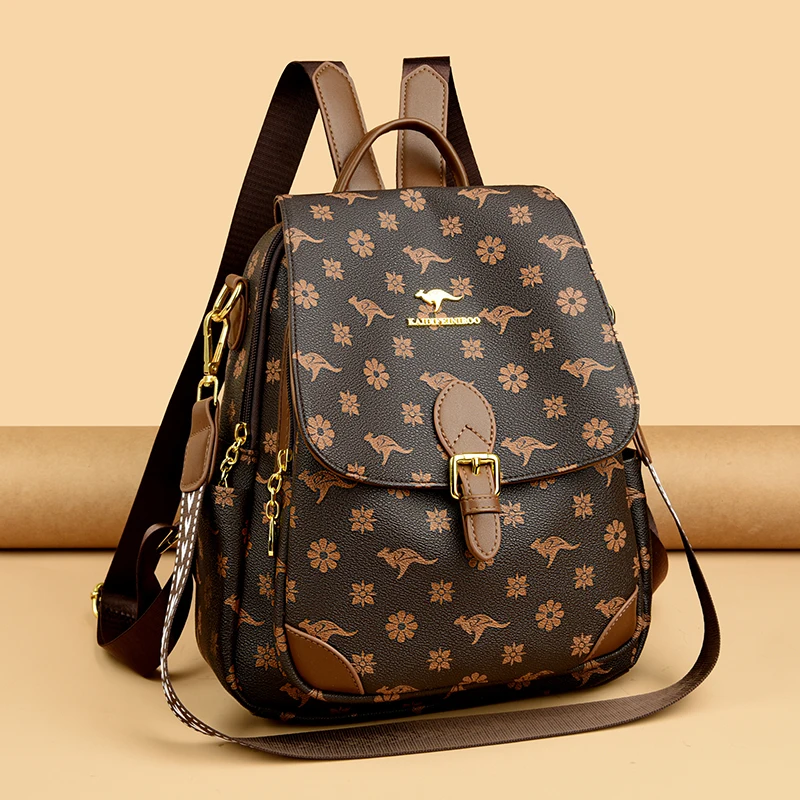 Модный женский рюкзак с принтом высококачественная мягкая кожа модная сумка на