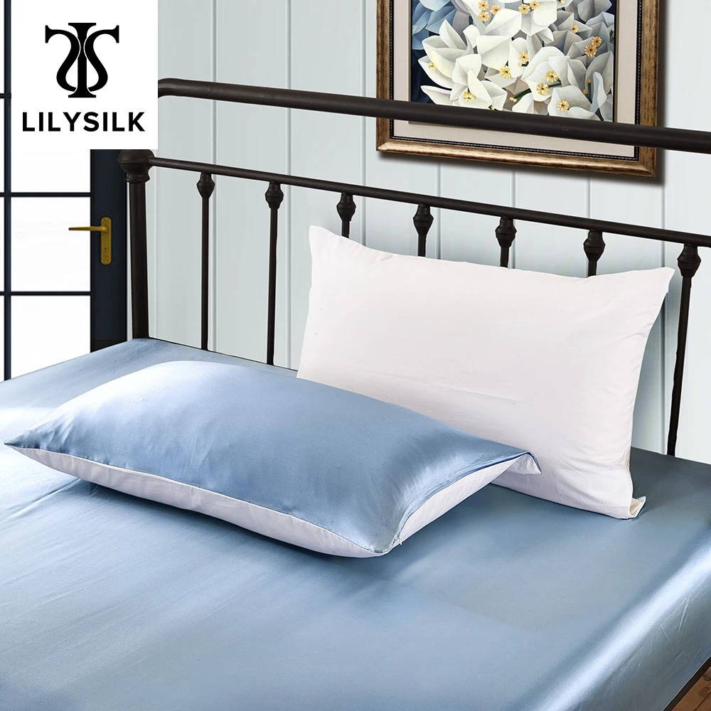 

LILYSILK Silk Pillowcase with Cotton for Hair 100% Pure Natural Luxury Hidden Zipper Terse Mulberry Hypoallergenic Free Shipping