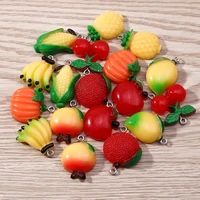 10pcs 3d cute fruit charms for jewelry making resin banana cherry mango charms pendant for diy necklaces earrings bracelets gift