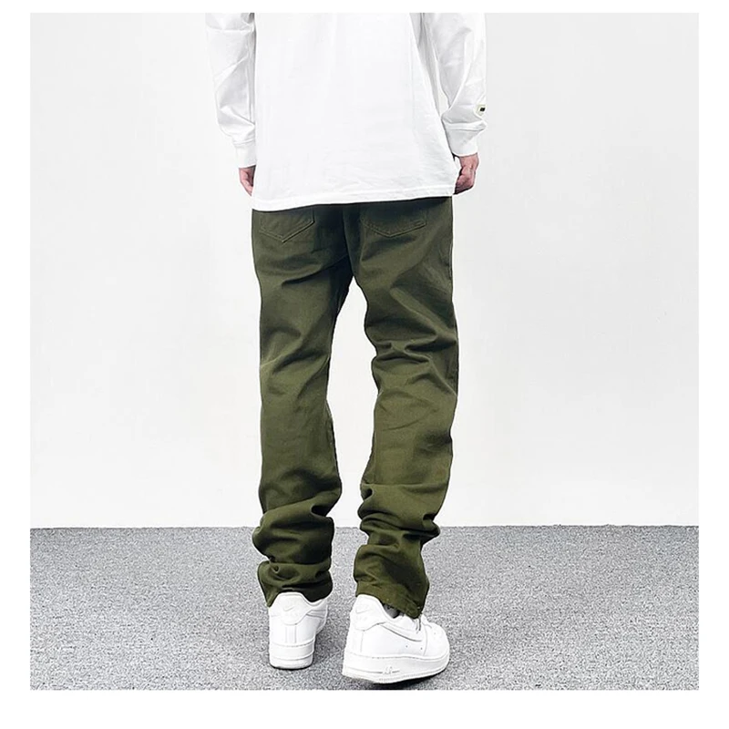 

Pockets Color Casual Ankle Straight Men's Zipper Street Retro Harajuku Baggy Hip Solid Pants Oversized Hop Cargo Trousers High