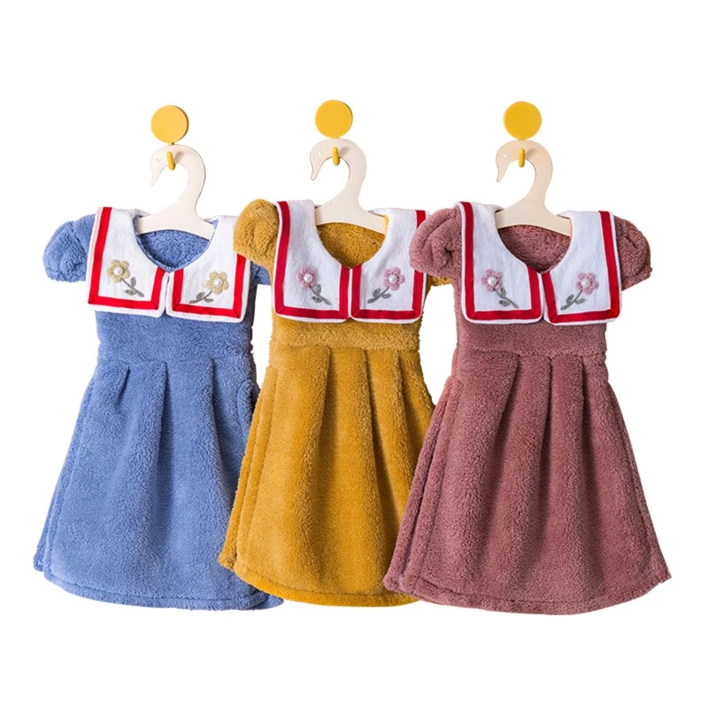 

Милая юбка принцессы платье полотенце для рук с вешалкой коралловый флис абсорбирующий для дома кухни ванной моющий платок