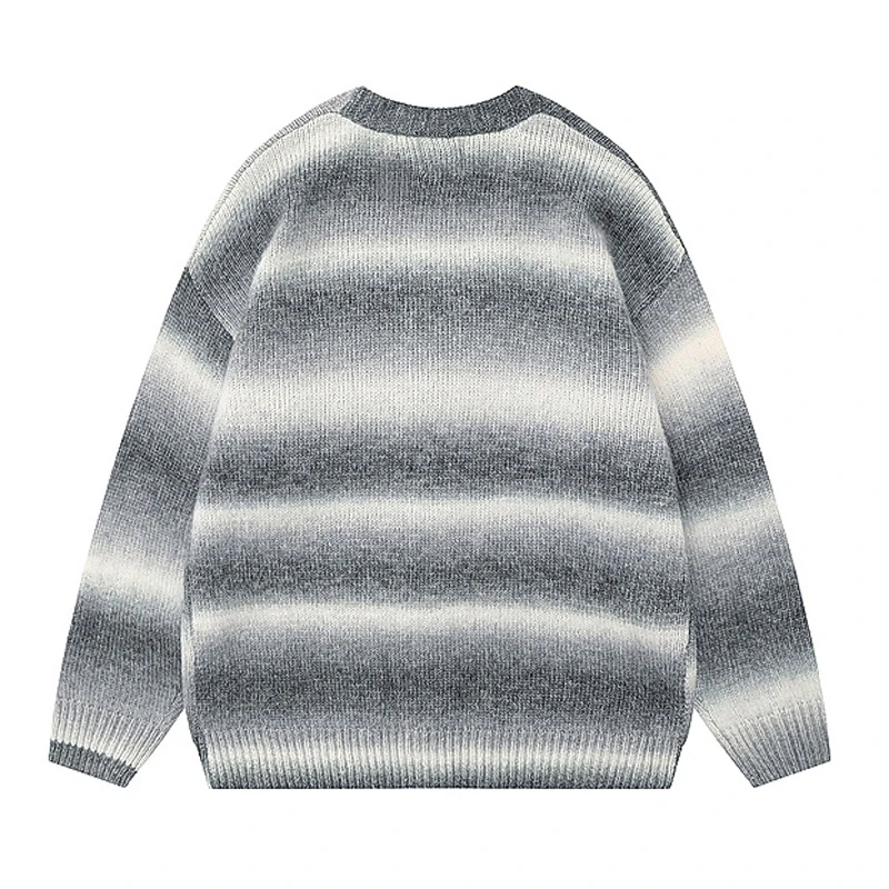 Зимний градиентный мужской кардиган с v-образным вырезом однобортный модный