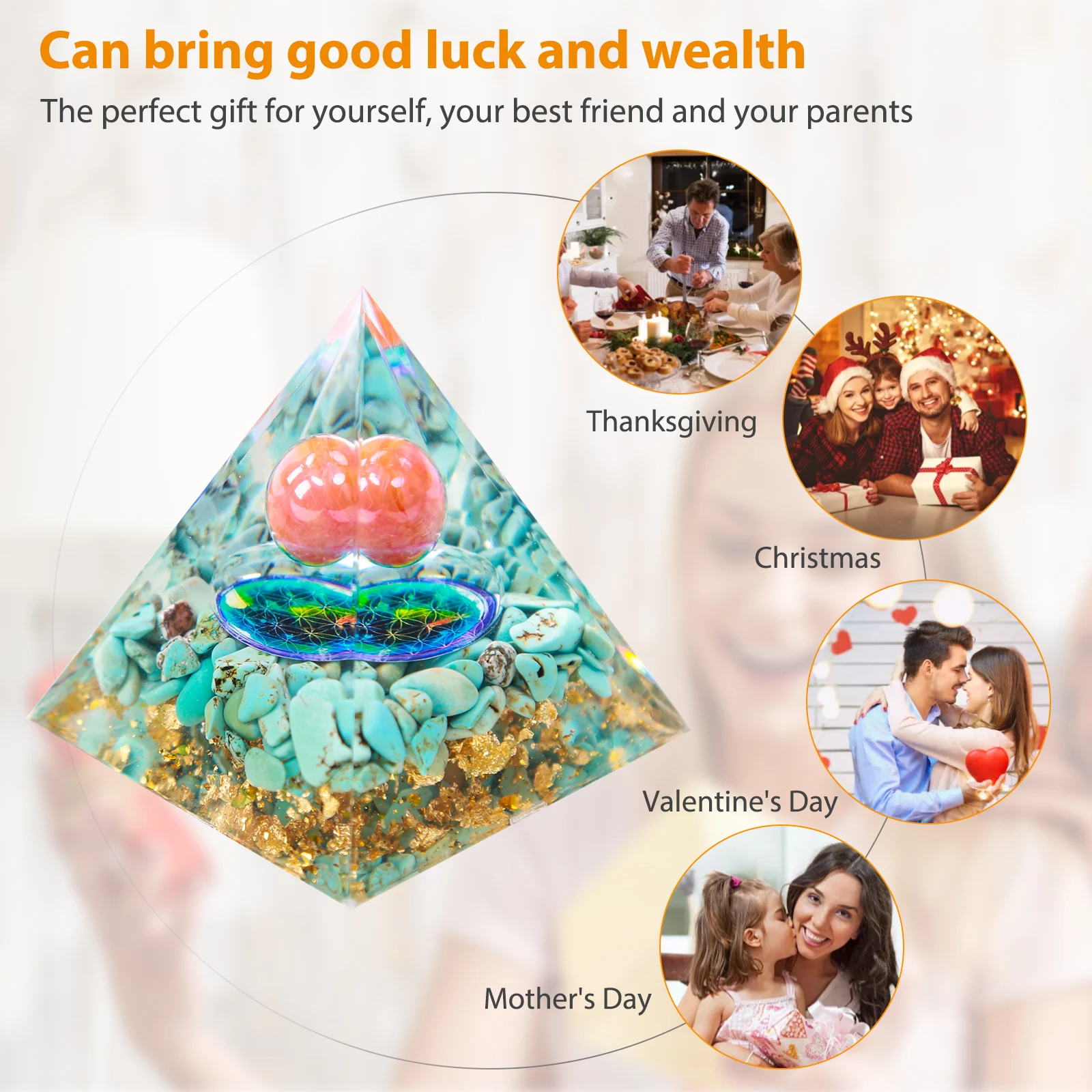 

Пирамида ОРГОН-кристаллический исцеляющий чакра камень смелости Релаксация стресса