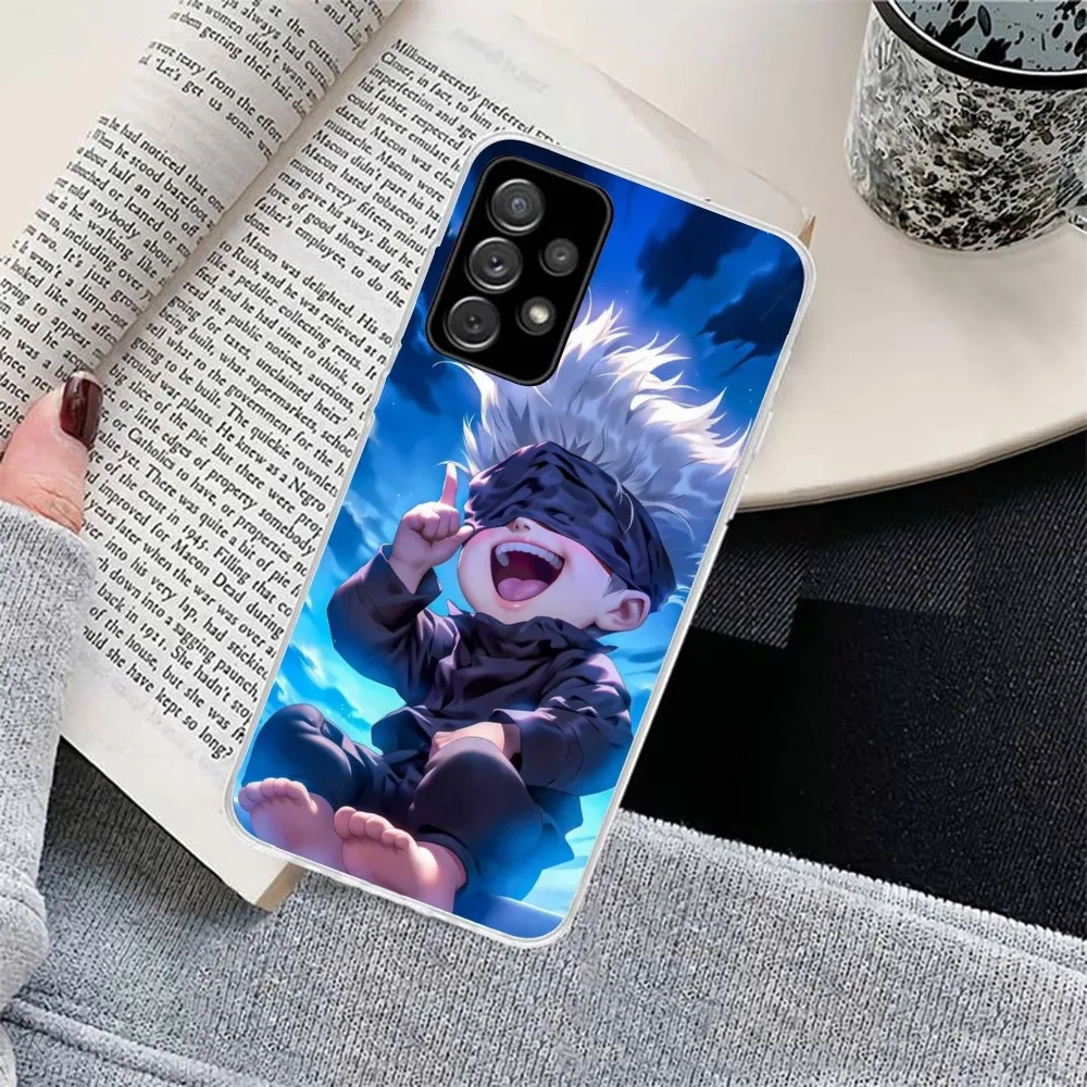 Чехол JJK Gojo для мобильного телефона Samsung Galaxy S23 S22 S21 Plus Ultra A12 A32 A53 прозрачный чехол