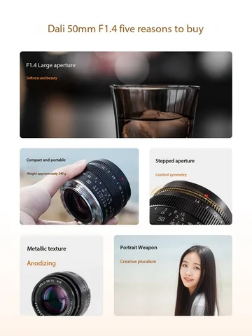 SGimage 50 мм F1.4 Объектив для камер Sony E Fuji X Canon M/R Nikon Z M43