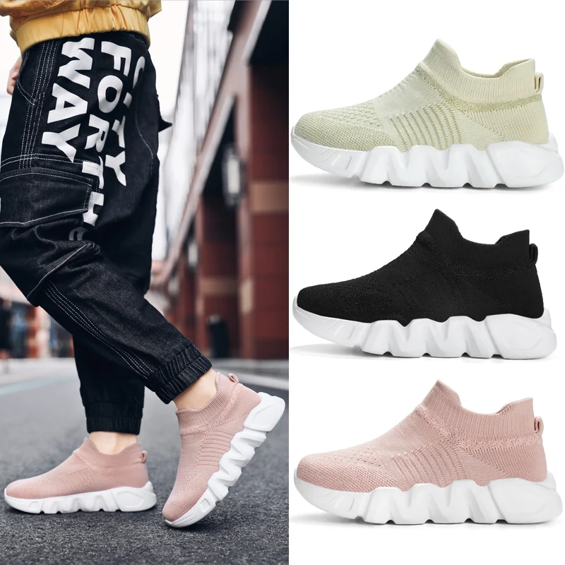 Enlarge Brand Children Casual Shoes Kids Socks Sneakers Boys School Running Sneakers Non-slip Soft Light Breathable Sports Tenis Shoes