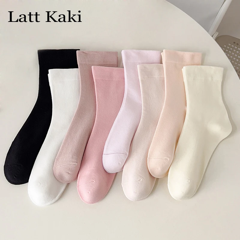 

3 Pairs/Lot Women's Socks Cotton New Preppy Style Colorful Socks Plain Breathable Ladies Short Casual Japanese Fashion Socks Set