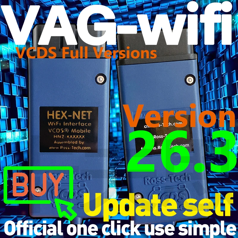 Фото Диагностический инструмент VCDS Update-Self HEX-WiFi VAG COM для VW/Audi, VAGNET VAG-wifi VCDS, полный функционал, простое использование, лучше, чем комплекты V2. №1