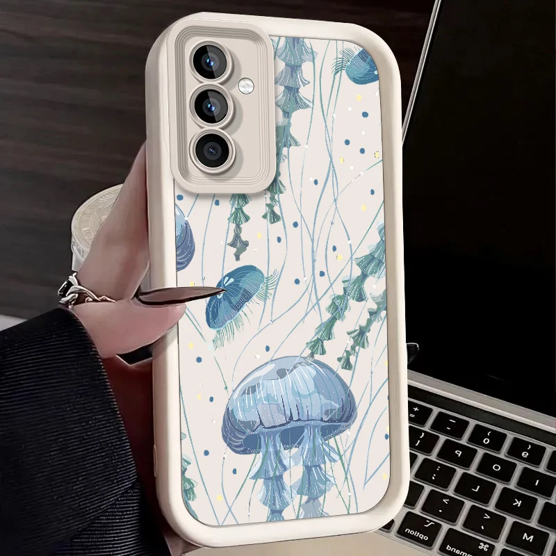 Фото Чехол с изображением морских существ и медуз для Samsung Galaxy A53 A50 A50S A36 5G A35 A34 A33 A32 A30 A26 A24 A23 A22 A20 A16 A15 A14 4G №3