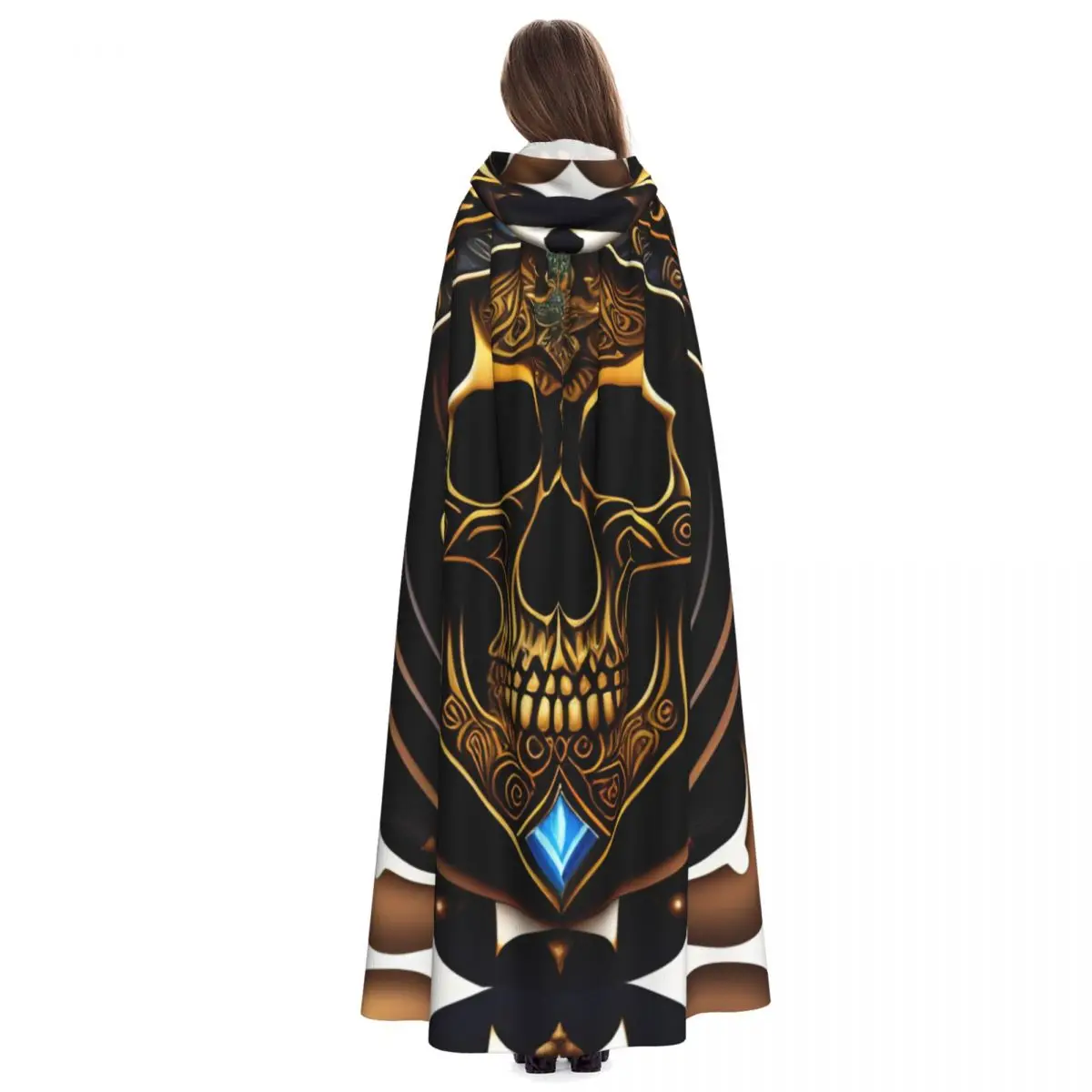 Накидка унисекс Skul с короной и бриллиантами капюшоном из полиэстера аксессуар