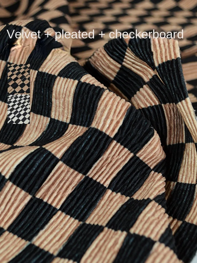 

Velvet Fabric Pleated Autumn Winter Pants Clothing Designer Wholesale Cloth for Diy Apparel Sewing Meters Material