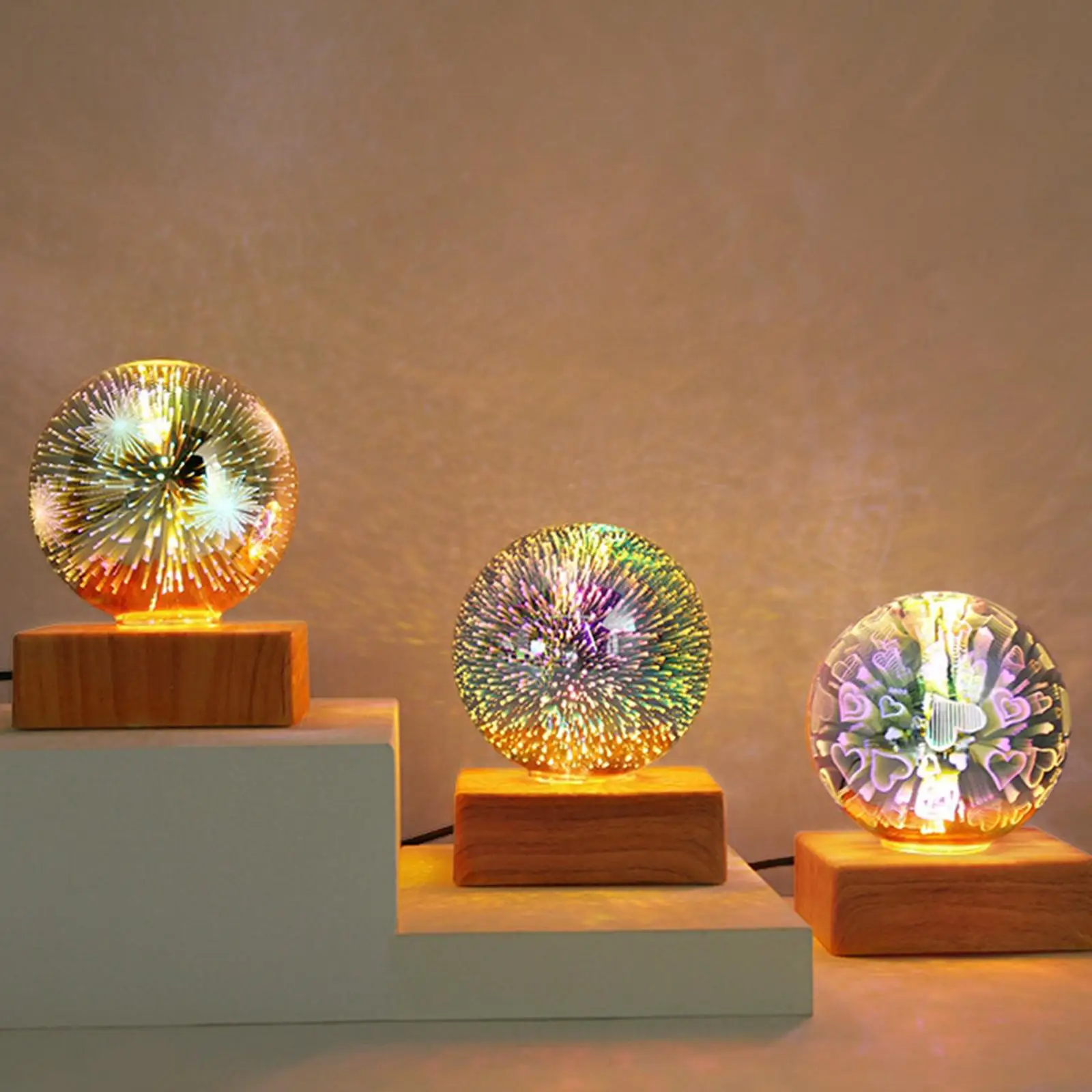 

USB power LED 3D glass ball night light on this holiday Christmas
