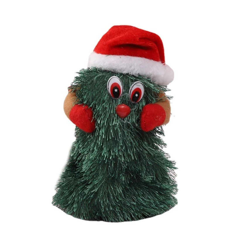

Electric Music Doll Father Christmas Doll Novelty Xmas Tree Festive Holiday Glass Display Collectable Doll Table Decor
