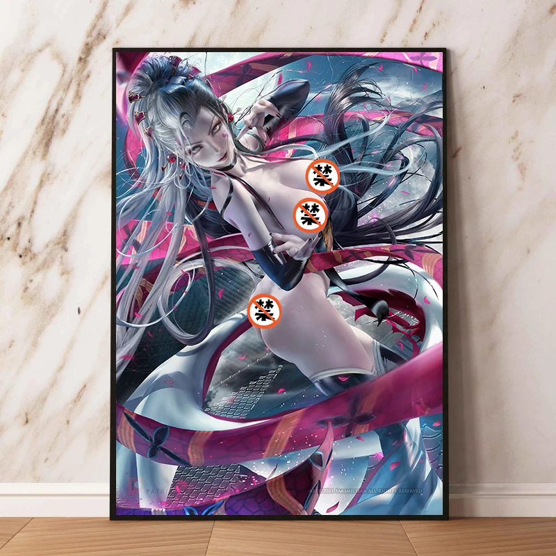 

Demon Slayer Anime Daki Porography Sexy Girl Uncensored Poster Printed Canvas Poster Anime Room Wall Art Home Decor Painting